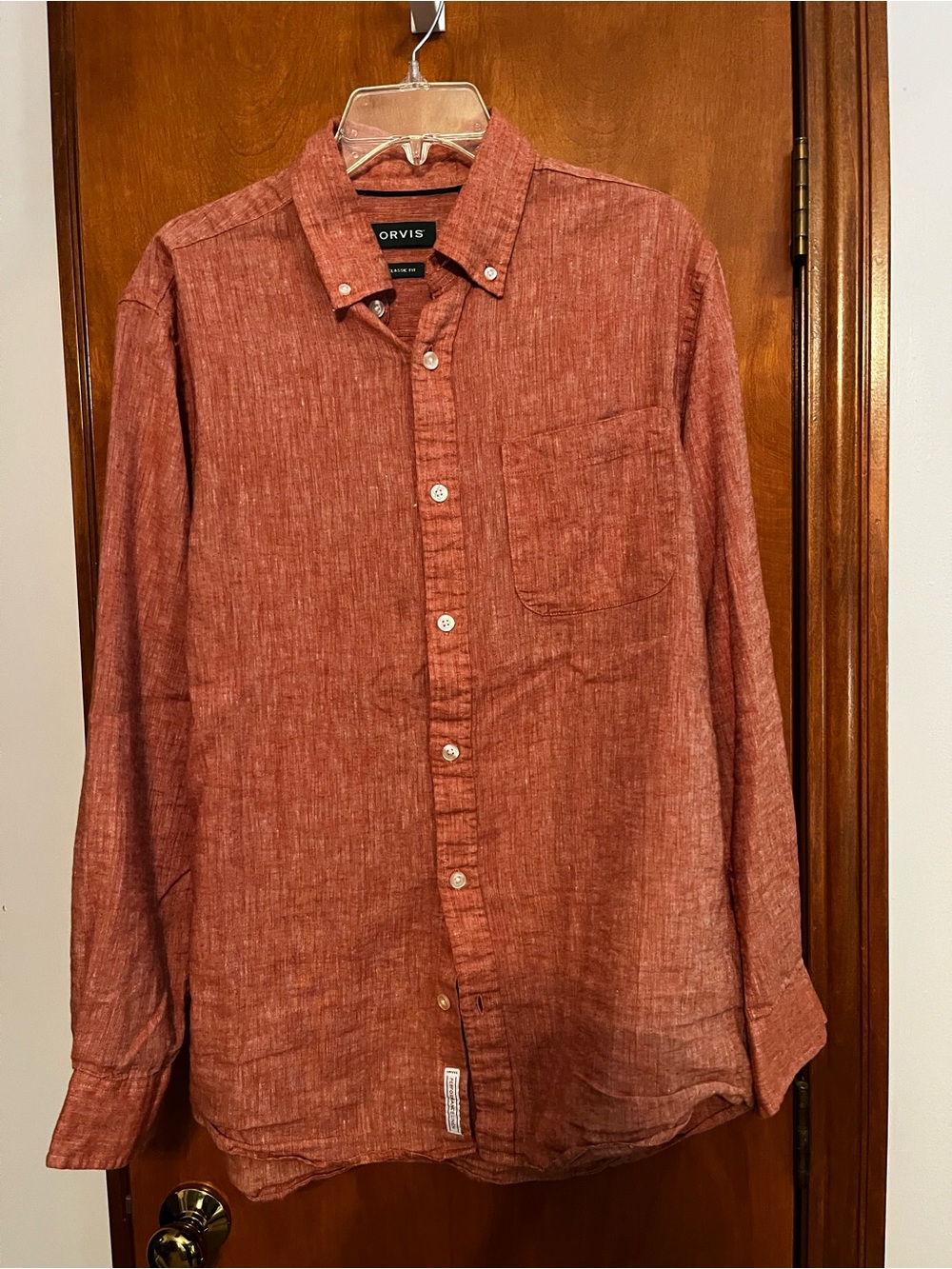 Orvis Men’s Button-Down Shirt in Burnt Orange